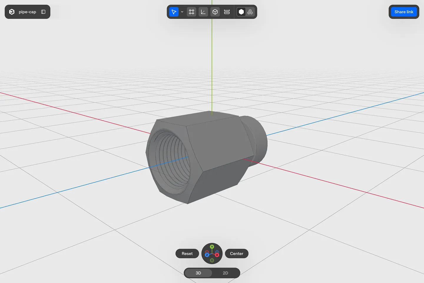 Dimsight 3D model preview for a shared part.
